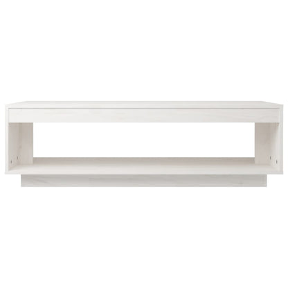 Konferenční Stolek Bílý 110 X 50 X 33,5 Cm Masivní Borové Dřevo