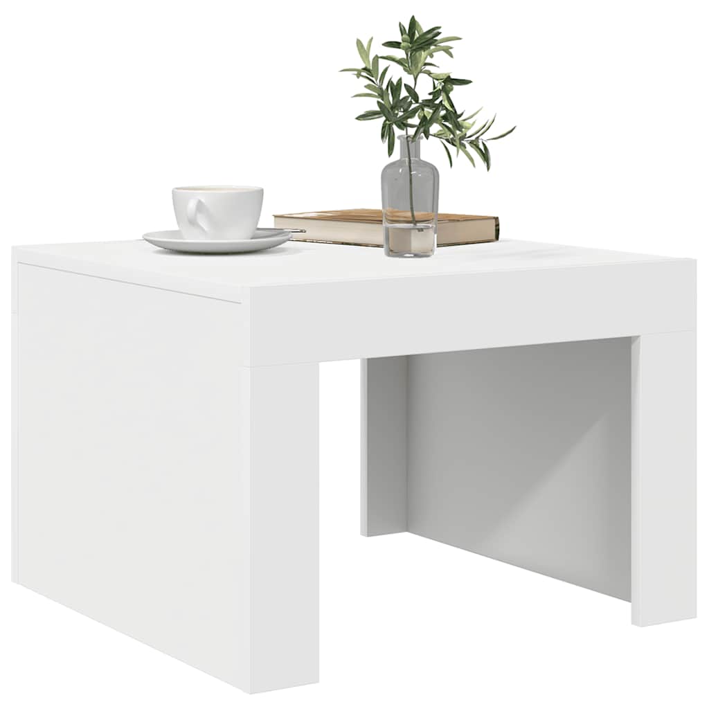 Konferenční Stolek Bílý 50 X 50 X 35 Cm Kompozitní Dřevo