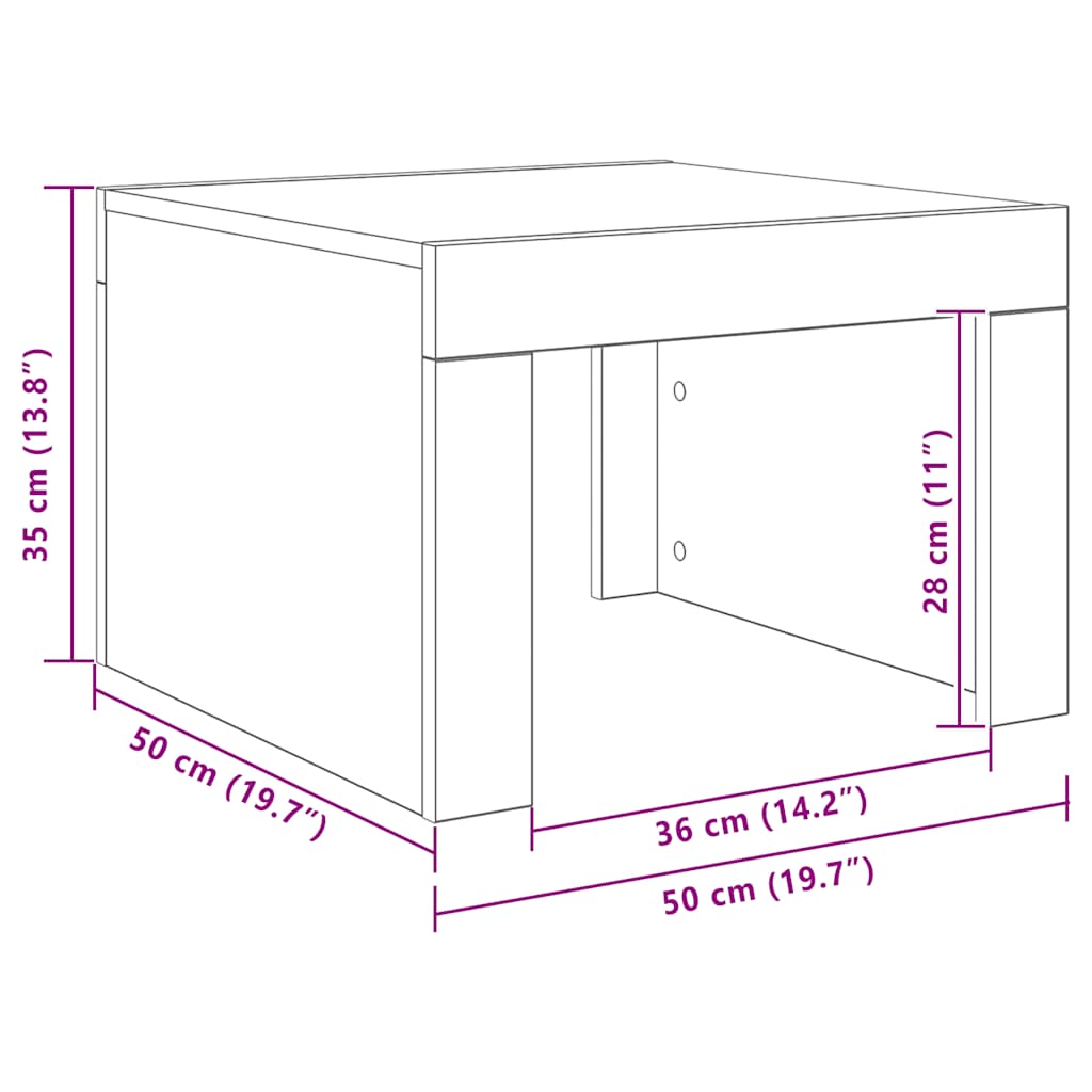 Konferenční Stolek Betonově Šedý 50X50X35 Cm Kompozitní Dřevo