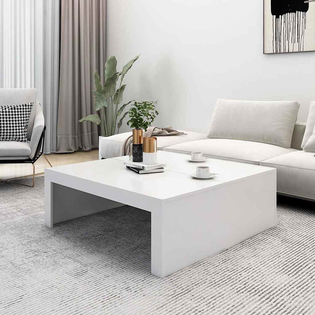 Konferenční Stolek Bílý 100 X 100 X 35 Cm Kompozitní Dřevo