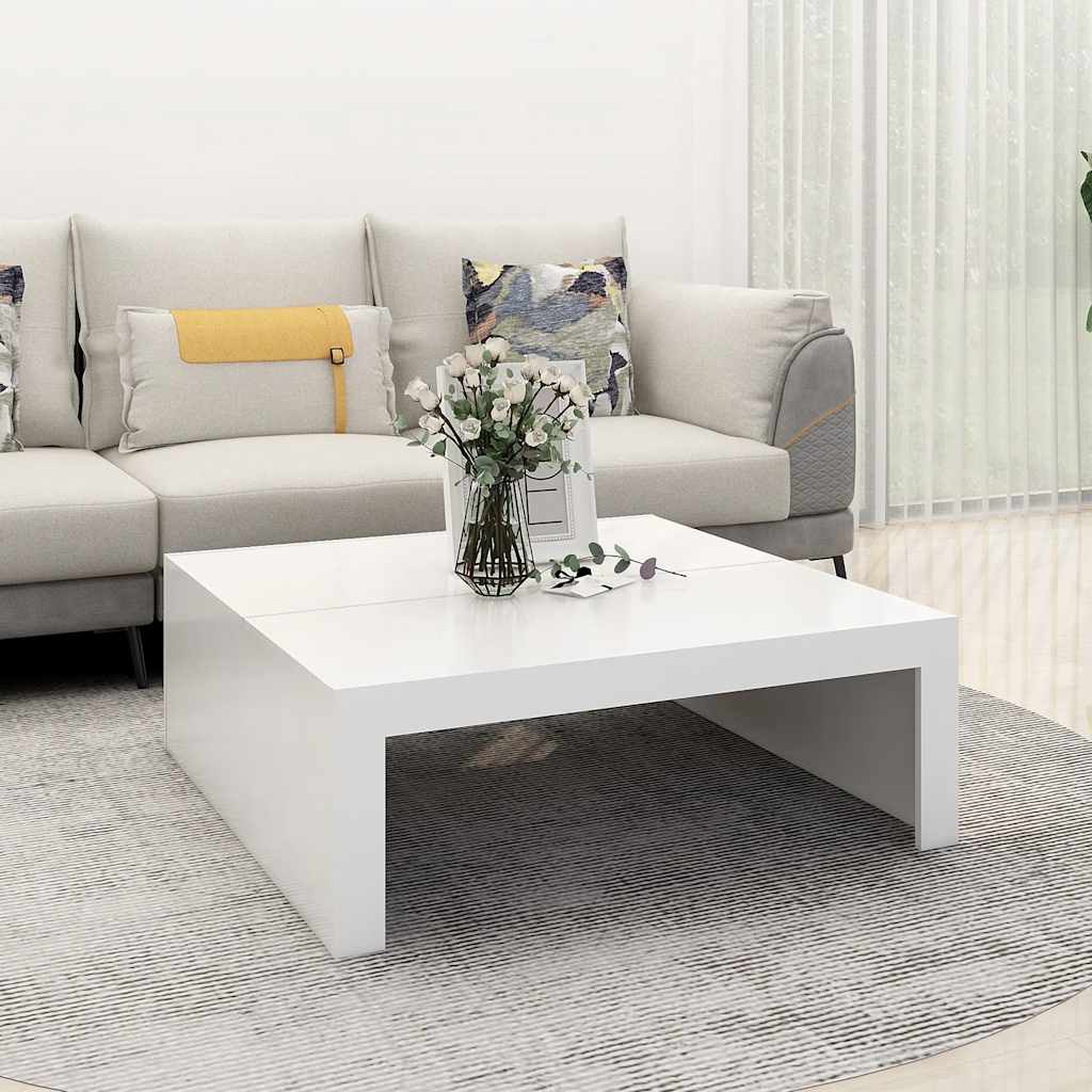 Konferenční Stolek Bílý 100 X 100 X 35 Cm Kompozitní Dřevo