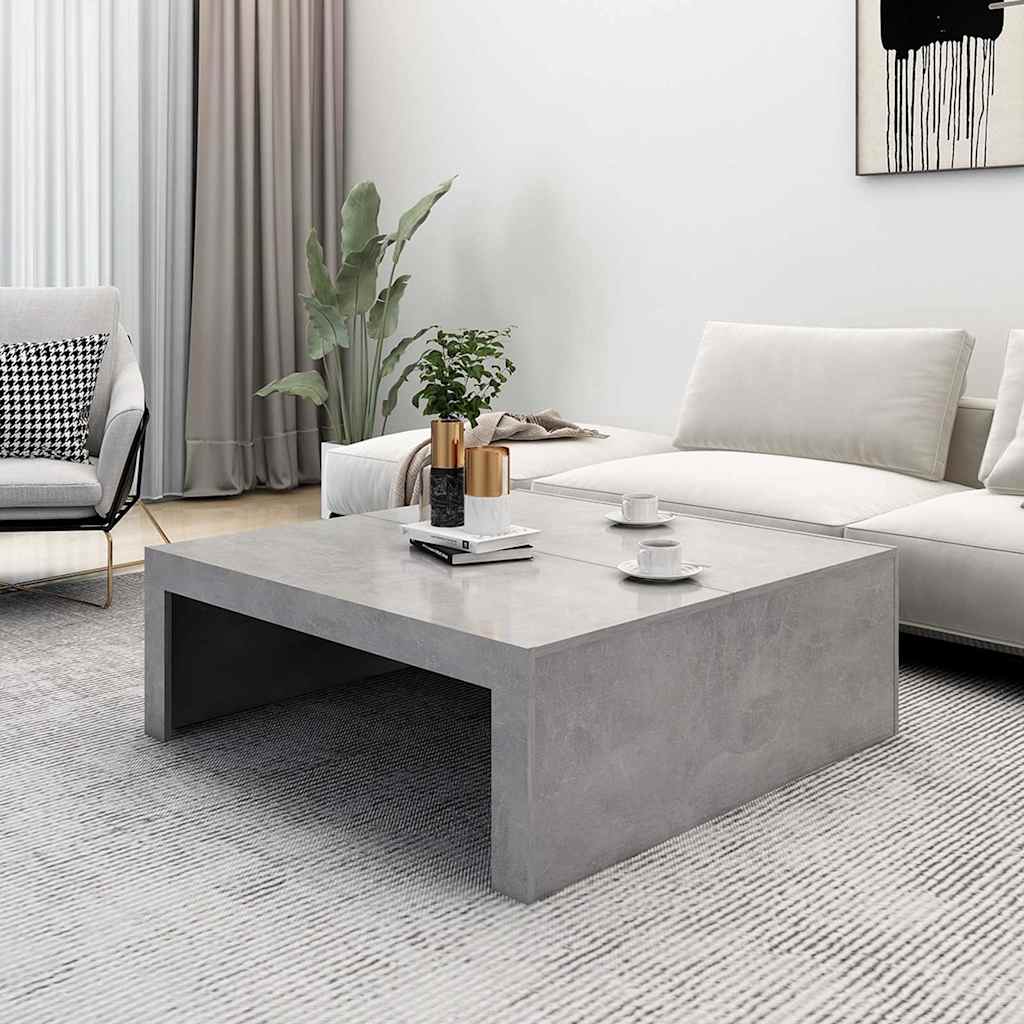 Konferenční Stolek Betonově Šedý 100X100X35 Cm Kompozitní Dřevo