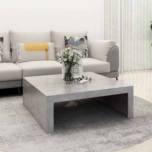 Konferenční Stolek Betonově Šedý 100X100X35 Cm Kompozitní Dřevo