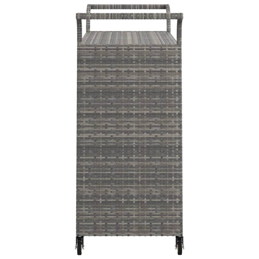 Barový Vozík Se Zásuvkou Šedý 100 X 45 X 97 Cm Polyratan