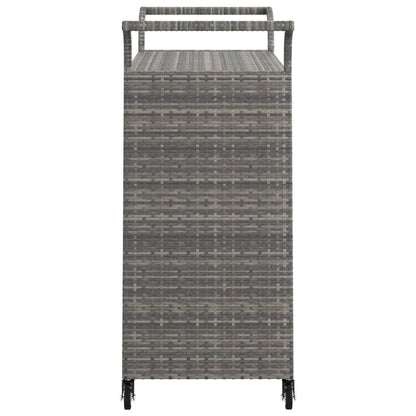 Barový Vozík Se Zásuvkou Šedý 100 X 45 X 97 Cm Polyratan