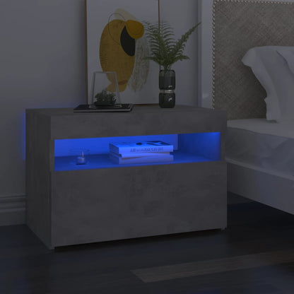 Noční Stolek S Led Osvětlením Bílý 60X35X40 Kompozitní Dřevo