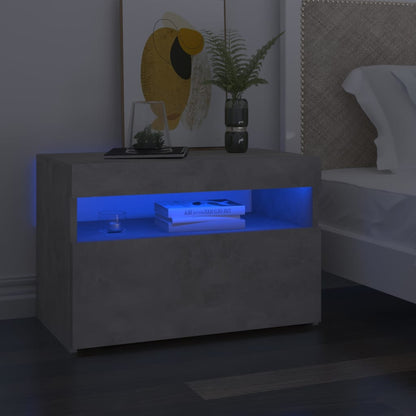Noční Stolek S Led Osvětlením Bílý 60X35X40 Kompozitní Dřevo