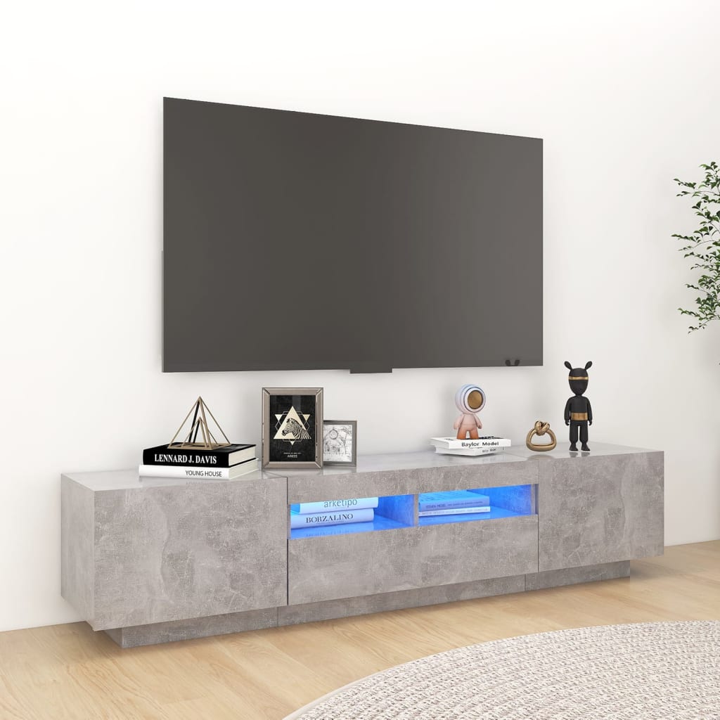 2Dílný Set Tv Skříněk S Led Světly Kompozitní Dřevo
