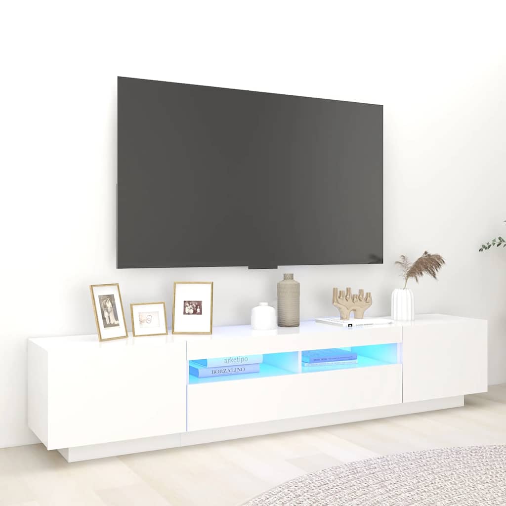 2Dílný Set Tv Skříněk S Led Světly Kompozitní Dřevo