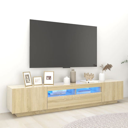 2Dílný Set Tv Skříněk S Led Světly Kompozitní Dřevo