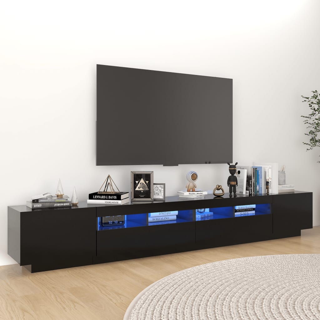 3Dílný Set Tv Skříněk S Led Světly Kompozitní Dřevo
