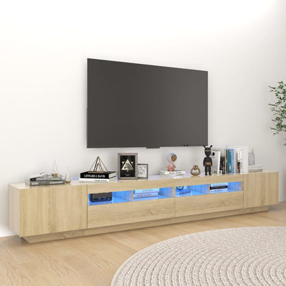 3Dílný Set Tv Skříněk S Led Světly Kompozitní Dřevo