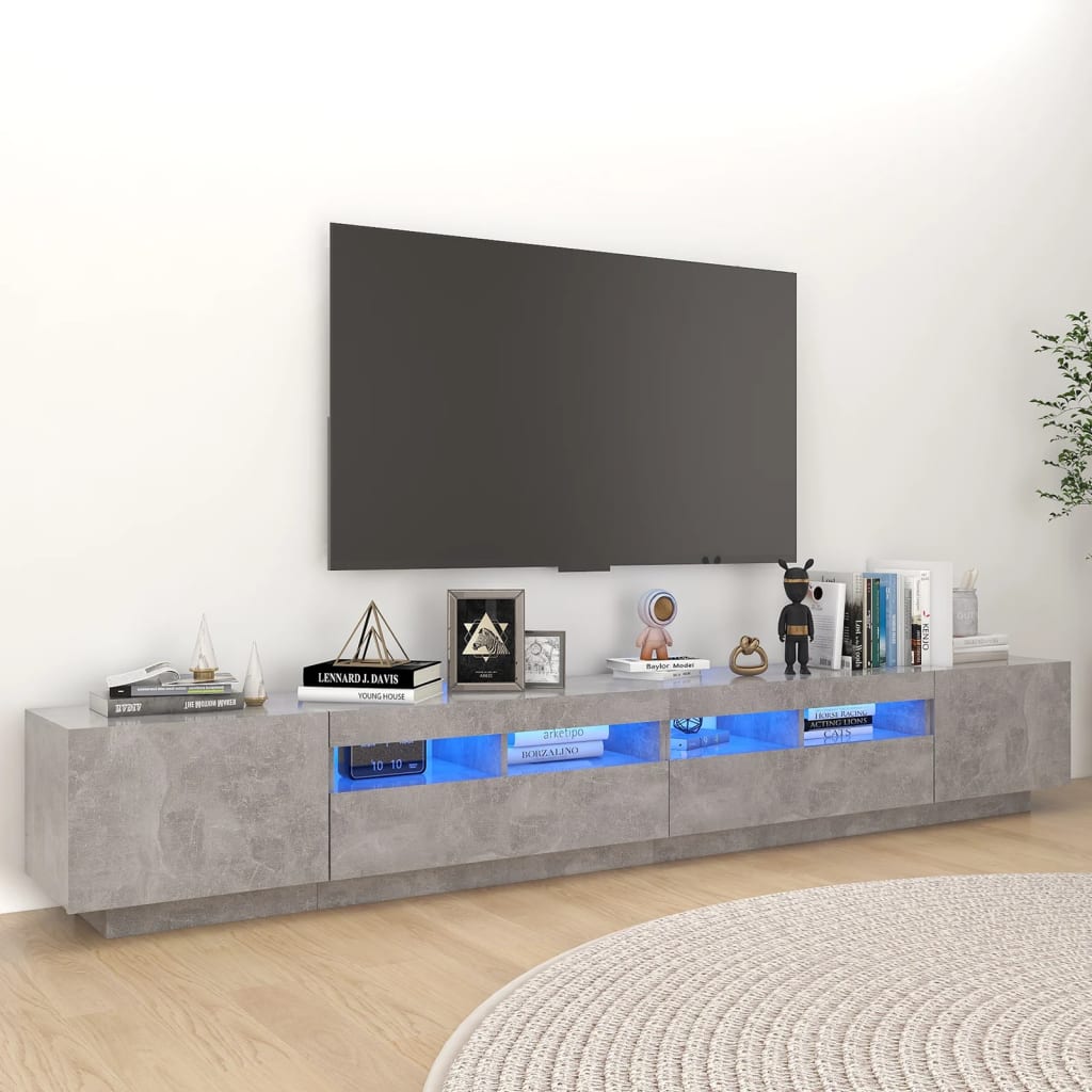 3Dílný Set Tv Skříněk S Led Světly Kompozitní Dřevo