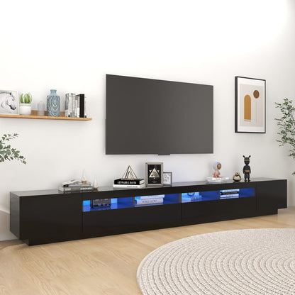 3Dílný Set Tv Skříněk S Led Světly Kompozitní Dřevo