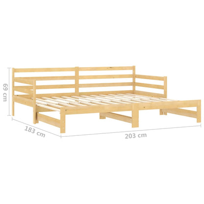 Výsuvná Válenda Masivní Borové Dřevo 2× (90 X 200 Cm)