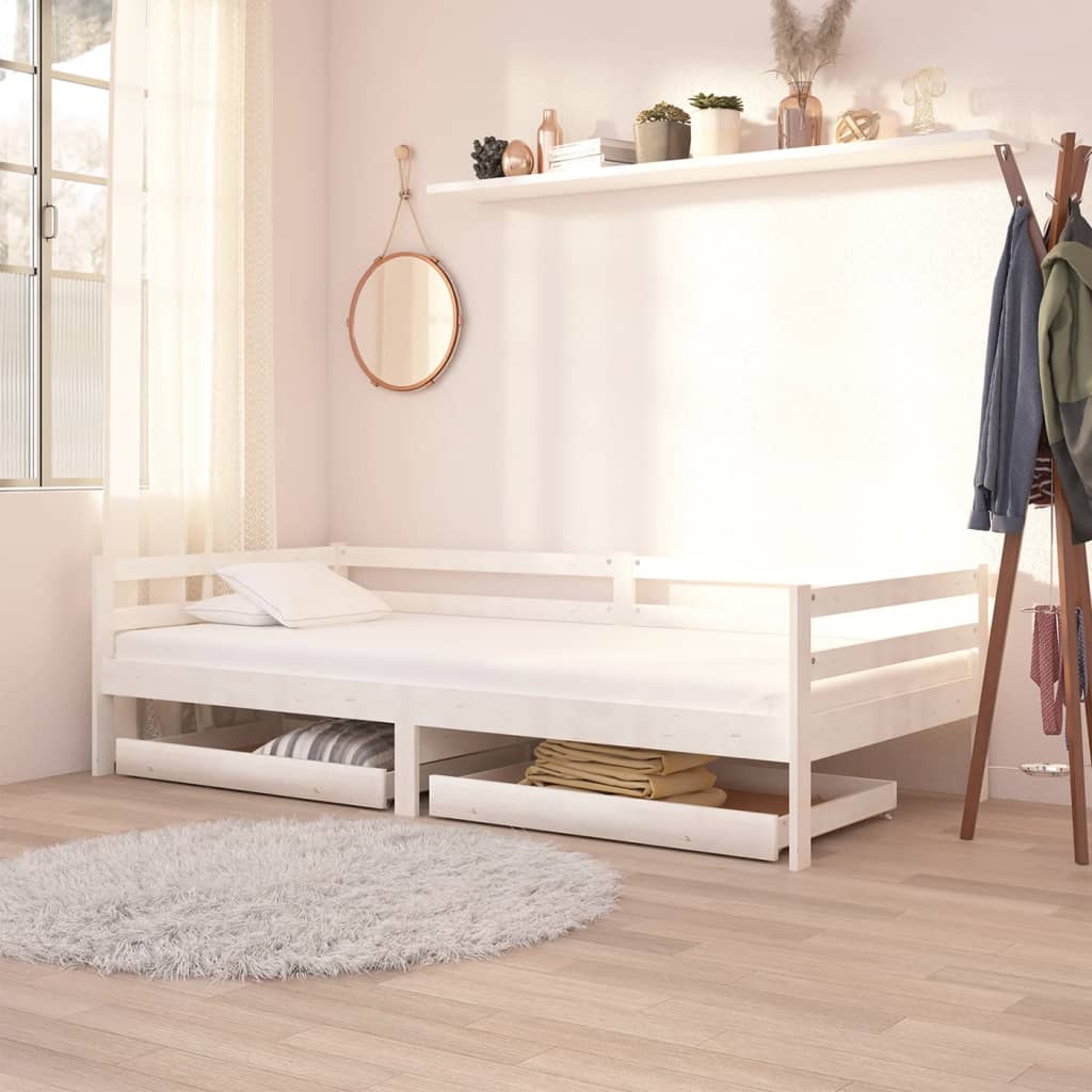 Zásuvky Pod Válendu 2 Ks Bílé Masivní Borovice