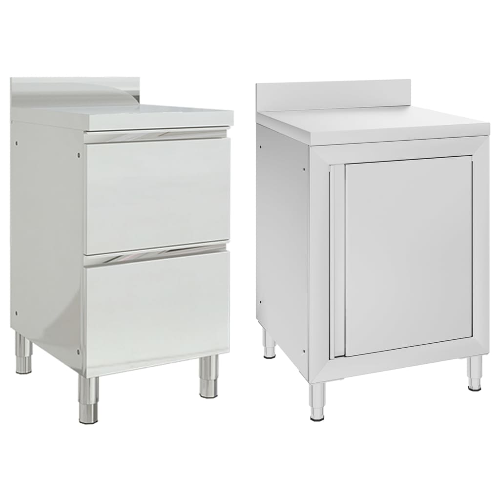 Gastro Kuchyňské Skříňky 2 Ks Nerezová Ocel