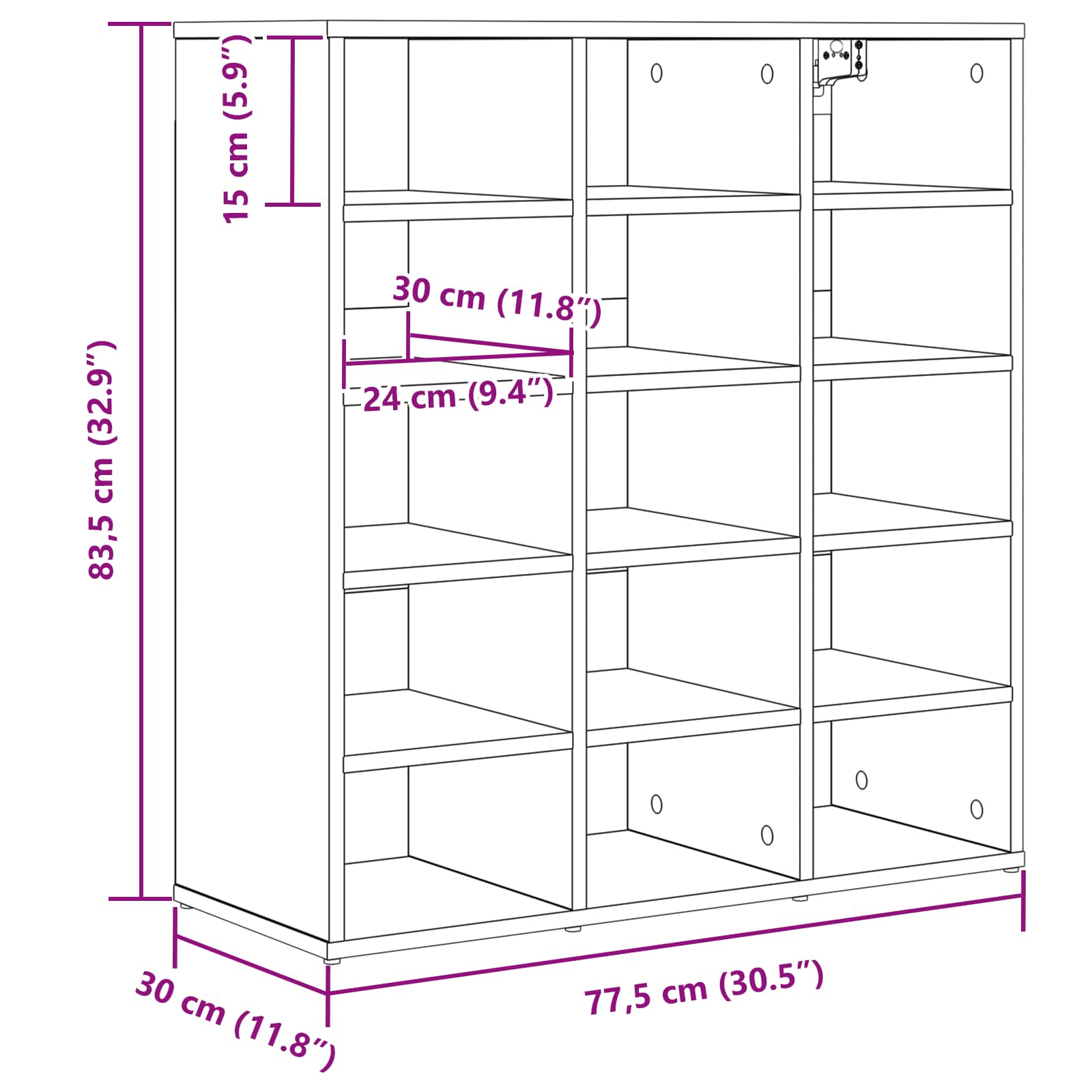 Skříň Na Obuv 77,5 X 30 X 83,5 Cm Kompozitní Dřevo