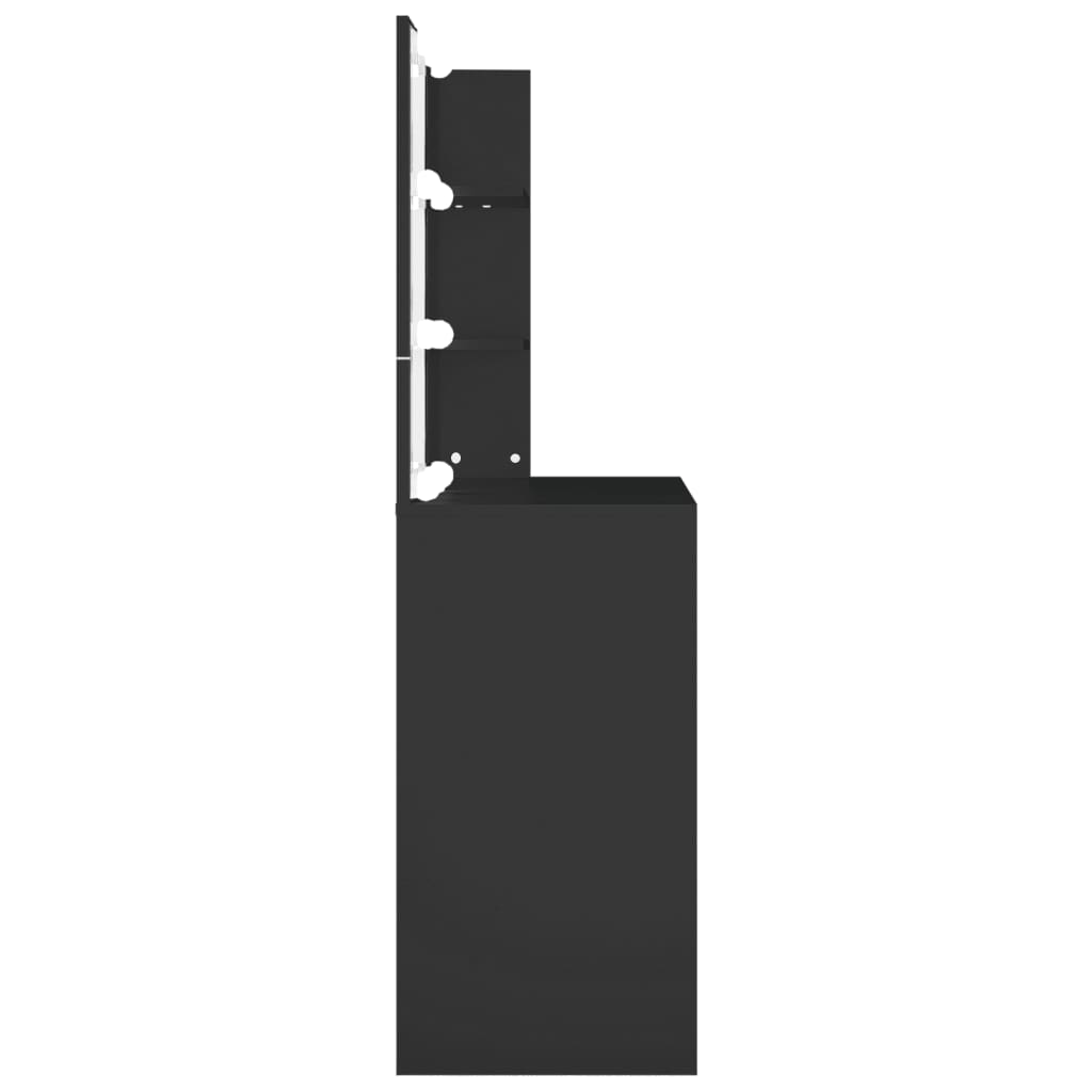 Toaletní Stolek S Led Černý 74,5 X 40 X 141 Cm