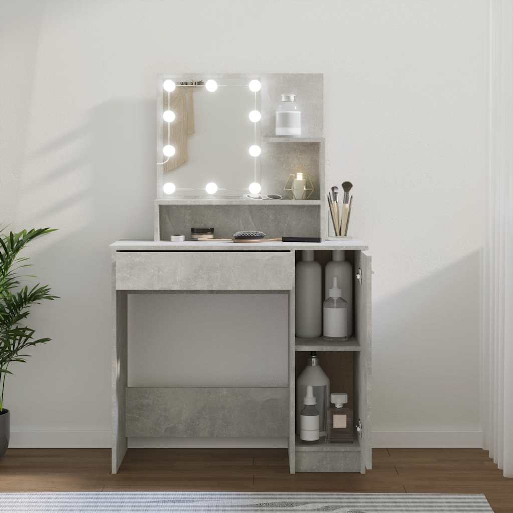 Toaletní Stolek S Led 86,5 X 35 X 136 Cm