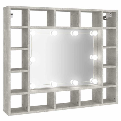 Zrcadlová Skříňka S Led Betonově Šedá 91 X 15 X 76,5 Cm