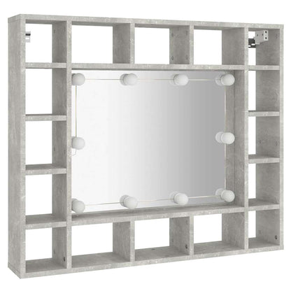 Zrcadlová Skříňka S Led Betonově Šedá 91 X 15 X 76,5 Cm