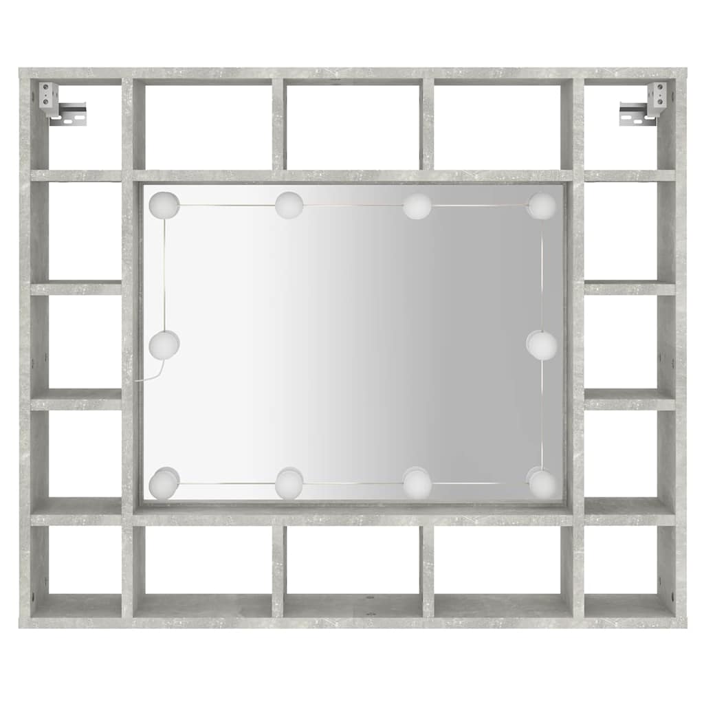 Zrcadlová Skříňka S Led Betonově Šedá 91 X 15 X 76,5 Cm