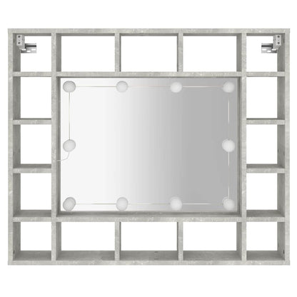 Zrcadlová Skříňka S Led Betonově Šedá 91 X 15 X 76,5 Cm