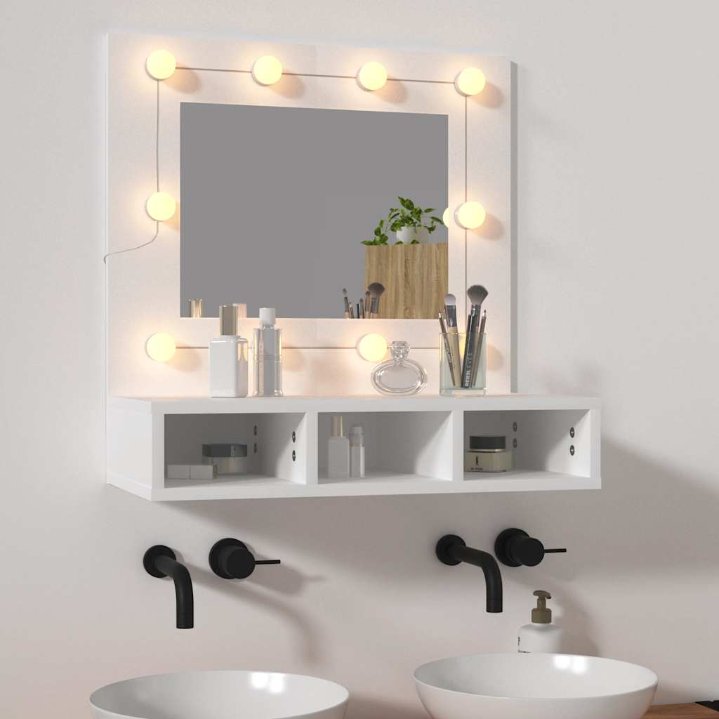 Zrcadlová Skříňka S Led Černá 60 X 31,5 X 62 Cm