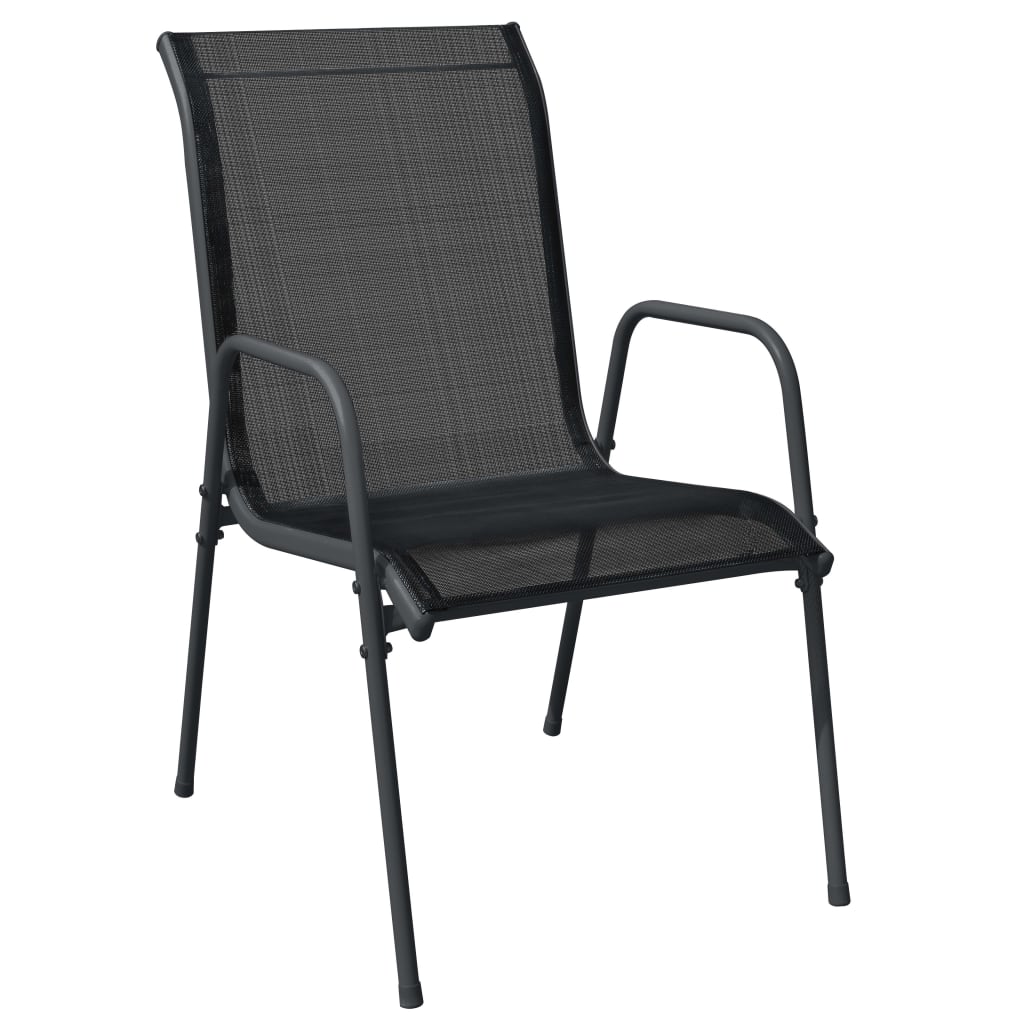 Zahradní Židle 2 Ks Ocel A Textilen Černé