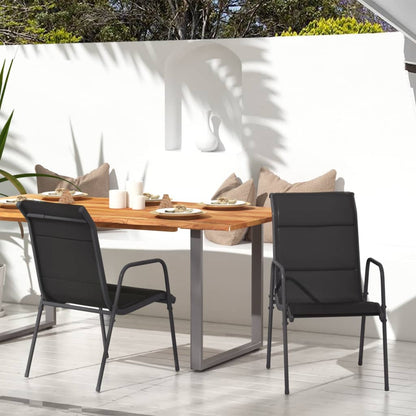 Zahradní Židle 2 Ks Ocel A Textilen Černé
