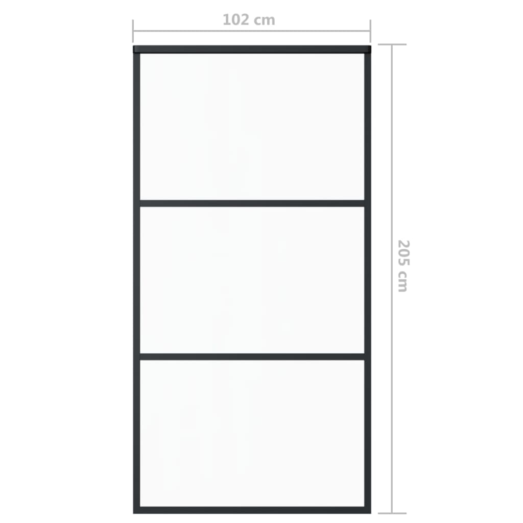 Posuvné dveře s kováním ESG sklo a hliník 102 x 205 cm