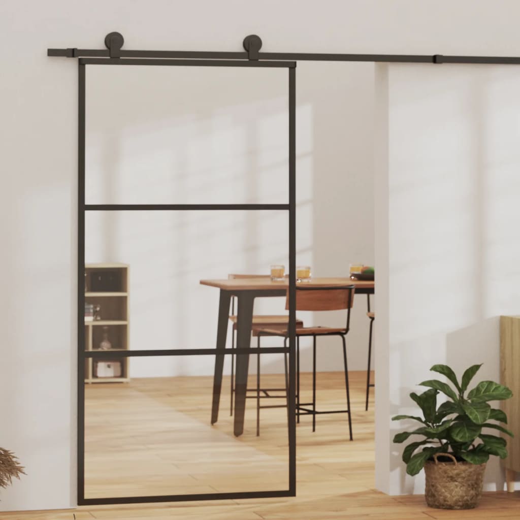 Posuvné Dveře S Kováním Esg Sklo A Hliník 90 X 205 Cm