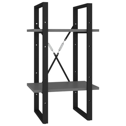 Knihovna S 5 Policemi Šedá 40 X 30 X 175 Cm Kompozitní Dřevo