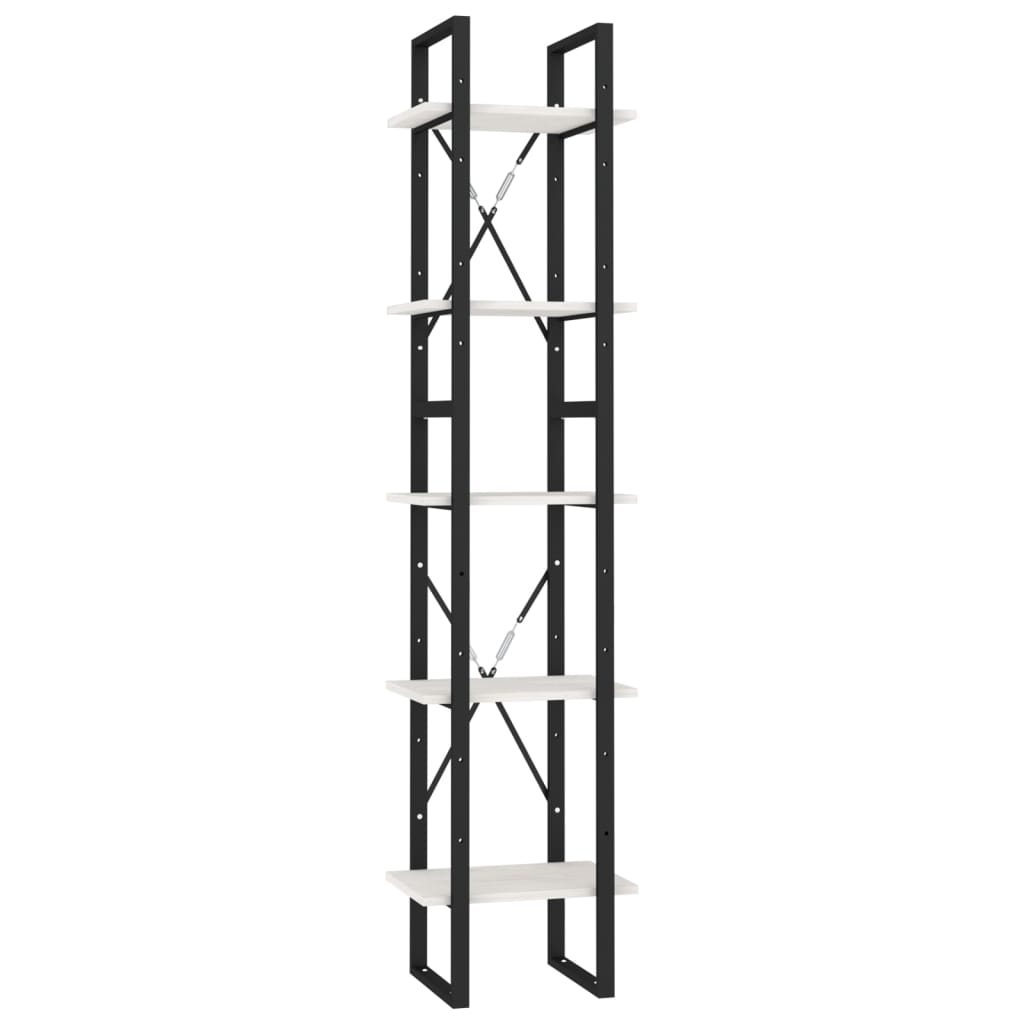 Knihovna S 5 Policemi 40 X 30 X 175 Cm Borové Dřevo