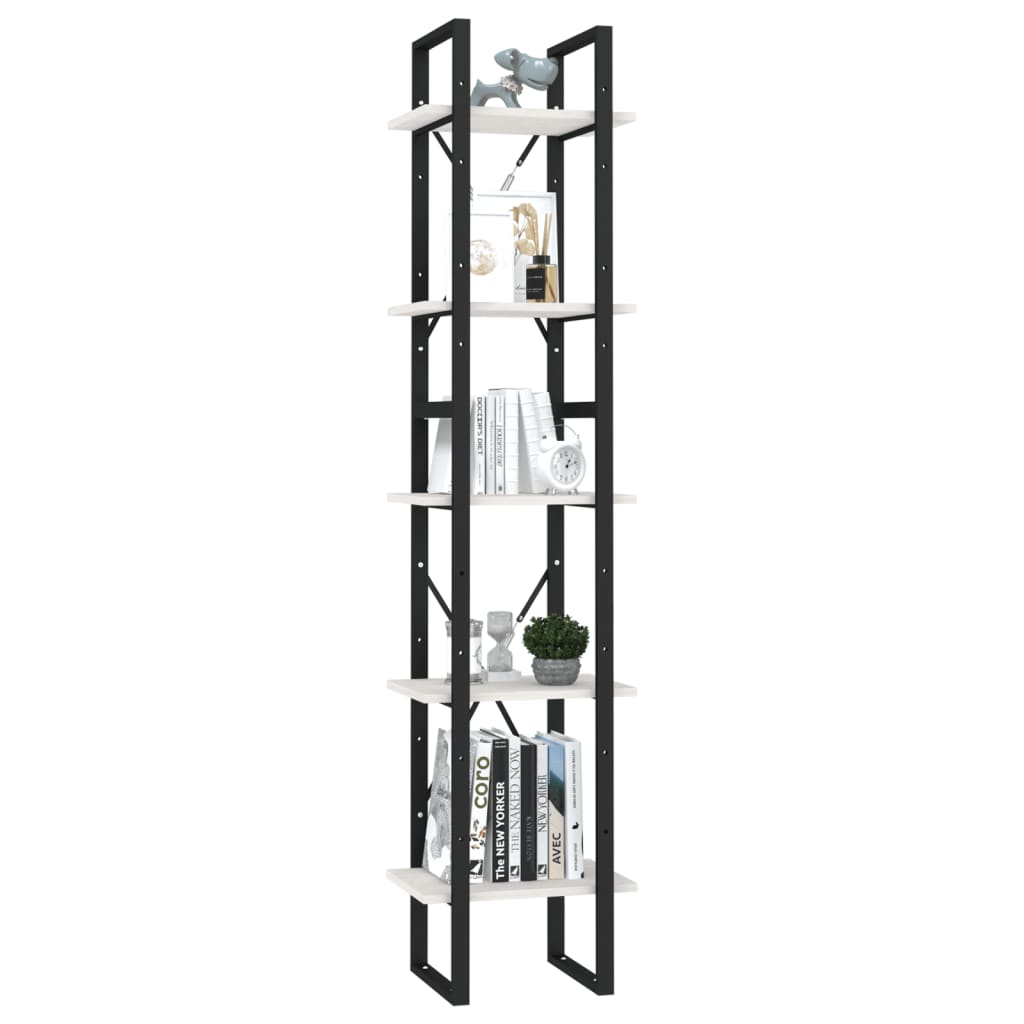 Knihovna S 5 Policemi 40 X 30 X 175 Cm Borové Dřevo