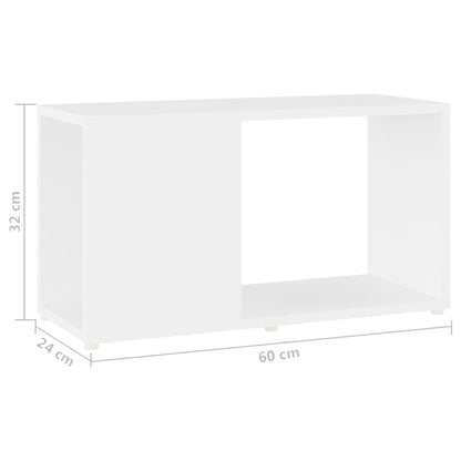 Tv Skříňka Bílá 60 X 24 X 32 Cm Dřevotříska
