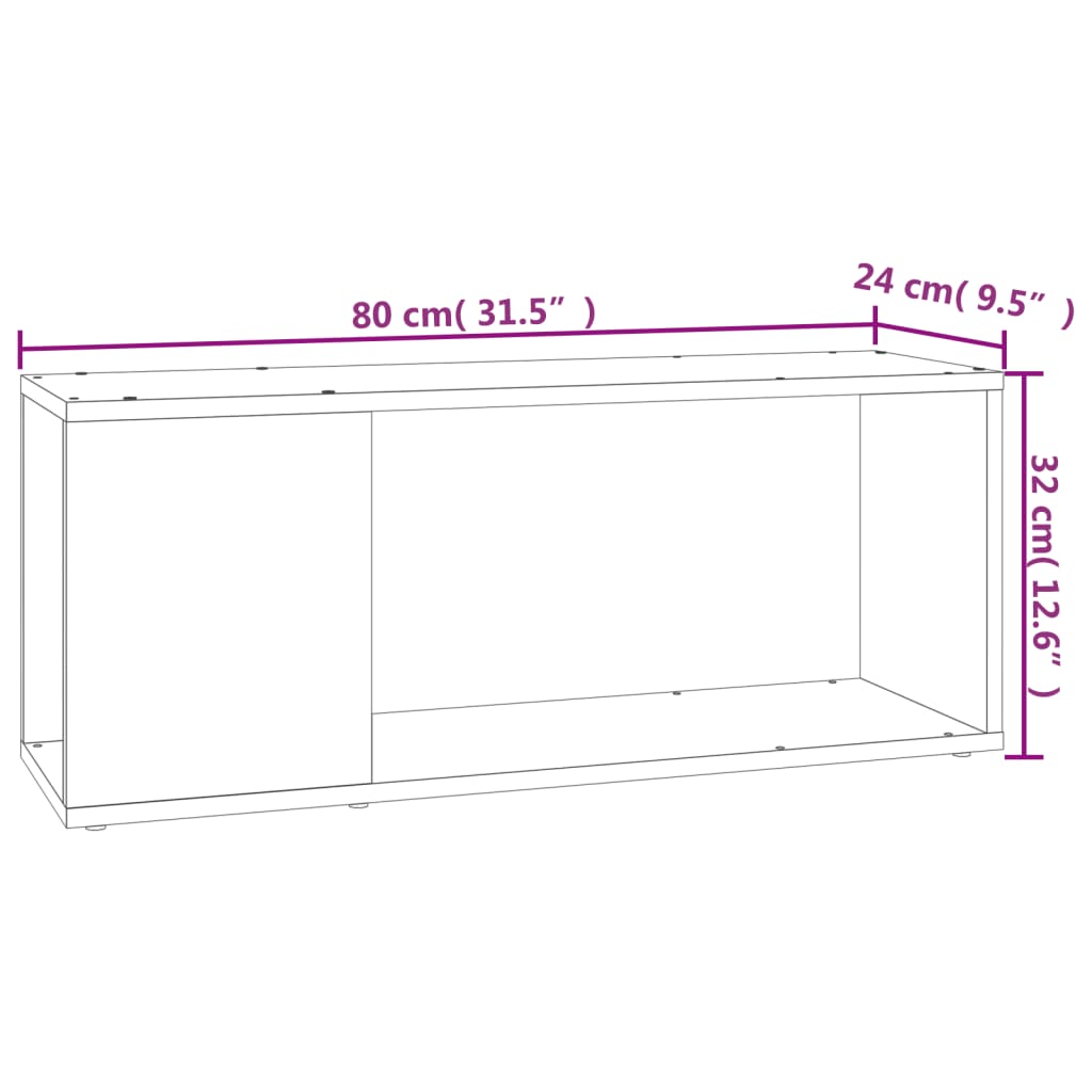 Tv Stolek Bílý 80 X 24 X 32 Cm Kompozitní Dřevo