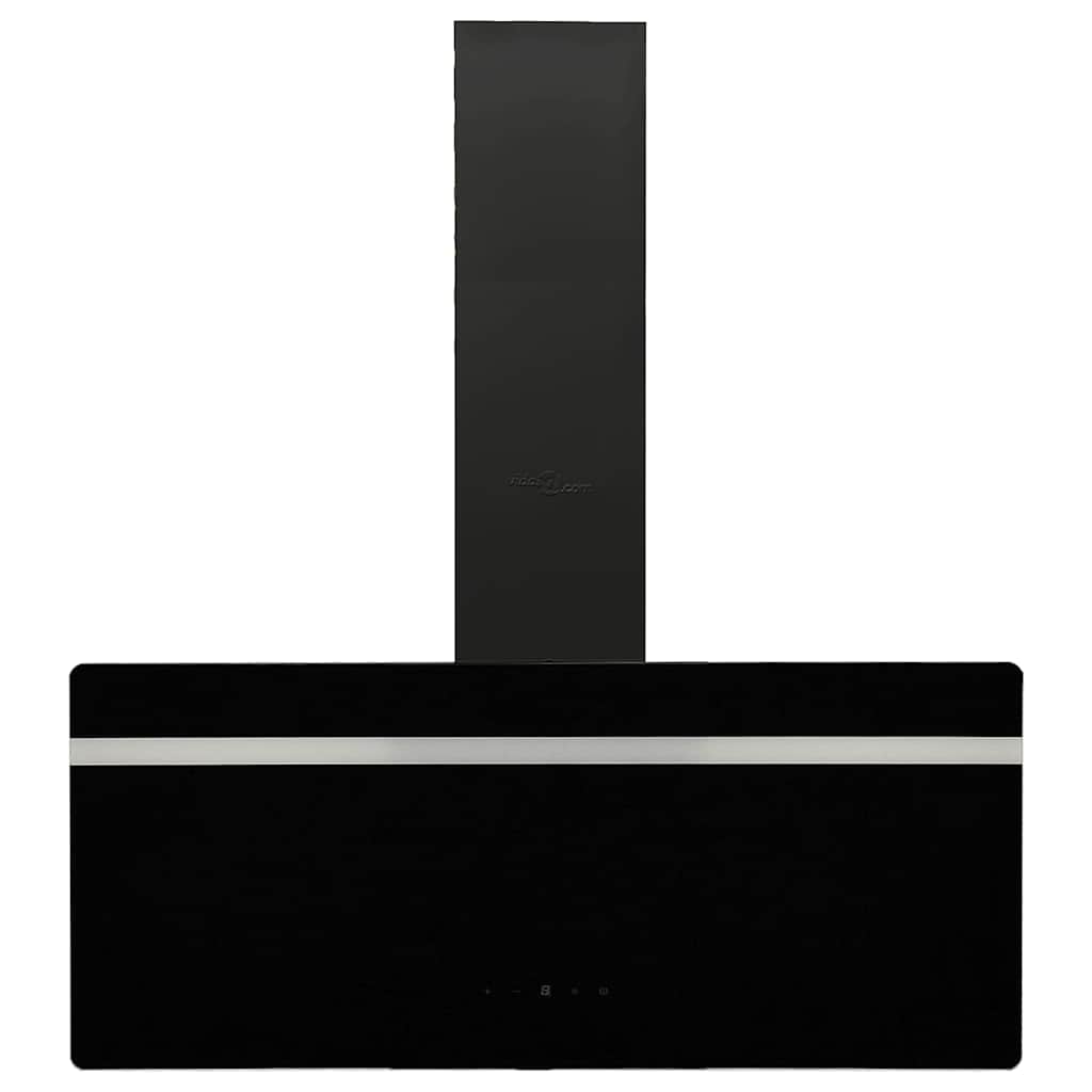 Nástěnná Digestoř 90 Cm Ocel A Tvrzené Sklo Černá