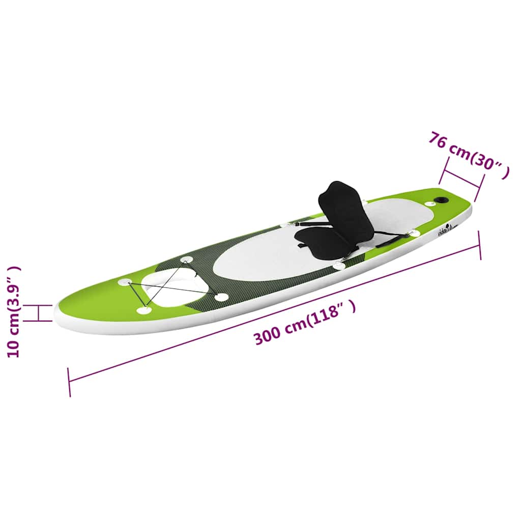 Nafukovací Sup Paddleboard A Příslušenství Zelený
