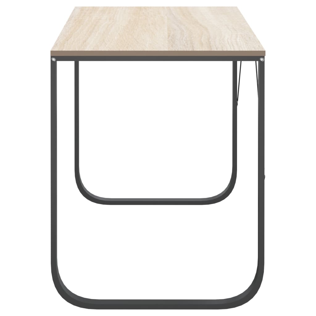 Počítačový Stůl Černý A Dub 110 X 60 X 73 Cm Dřevotříska