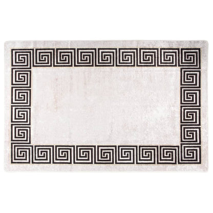 Koberec Pratelný Světle Béžový Protiskluzový Béžovo-Černá