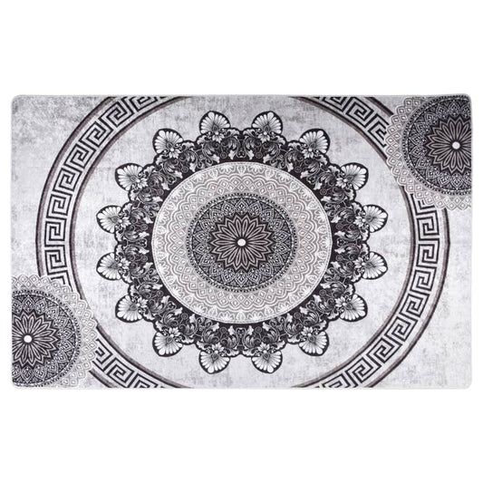 Koberec Pratelný Vícebarevný Protiskluzový Černá A Šedá