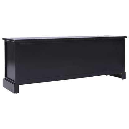 Tv Stolek Černý 108 X 30 X 40 Cm Masivní Dřevo Pavlovnie