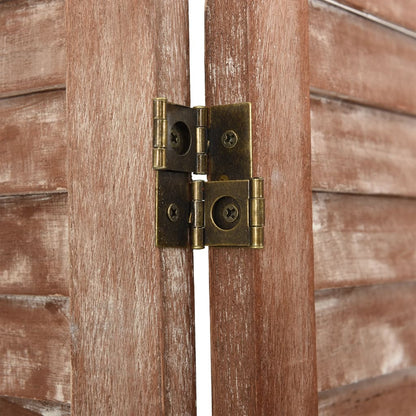 6Dílný Paraván Hnědý 210 X 165 Cm Masivní Dřevo Pavlovnie