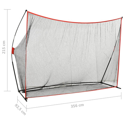 Golfová Odpalovací Síť 356 X 92,5 X 215 Cm Kov