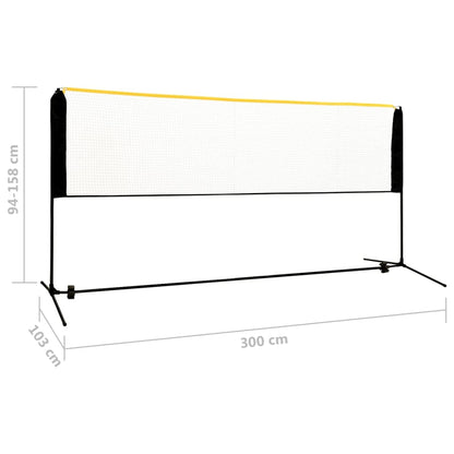 Nastavitelná Badmintonová Síť 300 X 103 X 94–158 Cm Kov