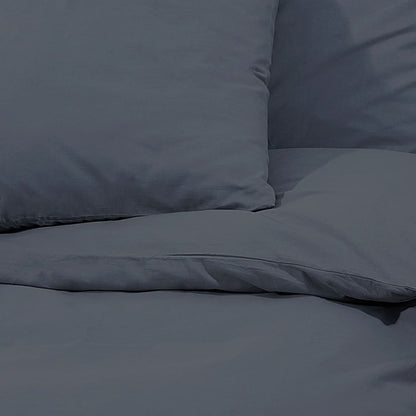 Sada Ložního Prádla 200 X 200 Cm Lehké Mikrovlákno Antracitová