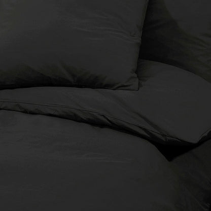 Sada Ložního Prádla Černá 200 X 200 Cm Lehké Mikrovlákno Černá