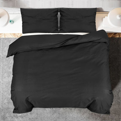 Sada Ložního Prádla Černá 220 X 240 Cm Lehké Mikrovlákno Černá